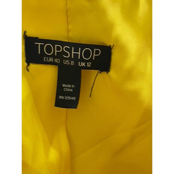 TOPSHOP Women’s Yellow Button-Up Oversized Teddy Jacket SZ 8 - Picture 8 of 11